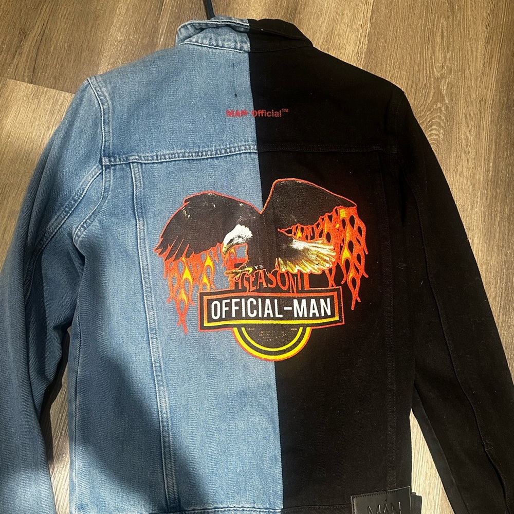Half & half boohoo graphic Jean jacket